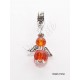 Conjunto Dije y Pendientes Ángel de la Guarda Naranja
