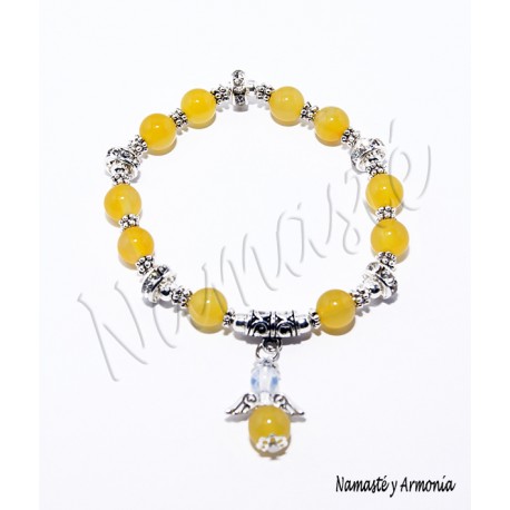 Pulsera Ángel de la Guarda - Piedras Jade Amarillo