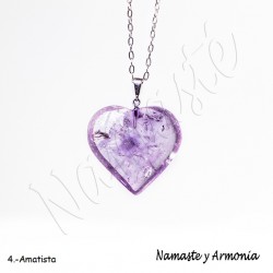Dije CORAZÓN - Piedra AMATISTA