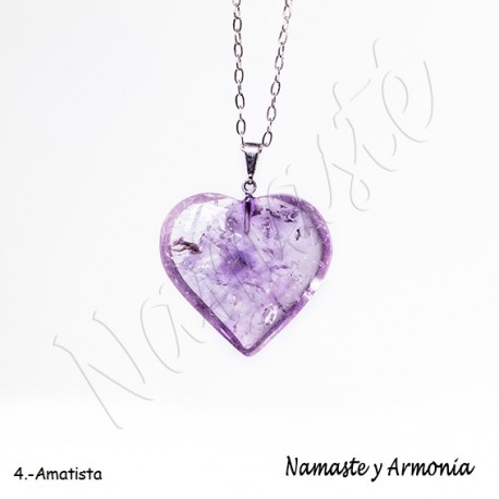 Dije CORAZÓN - Piedra AMATISTA