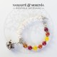 Pulsera Piedras Naturales Amarillas y perlas de agua imitación con dije llamador de Ángel.