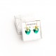 Aretes cristal Swarovski® corazón 14m. Color emerald. Herraje en oro Golfi.