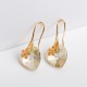 Aretes cristal Swarovski® corazón 14m. Color Luminous (blanco). Herraje en oro Golfi.