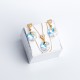 Juego de Collar y Aretes en corazón cristal Swarovski® 14mm. Color Crystal AB . Herraje en oro Golfi. Cadena 40 cm