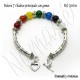 Pulsera 7 chakras con 7 Piedras y broche 7P2T001