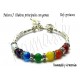 Pulsera 7 chakras con 7 Piedras y broche dije ángel 7P2TA002