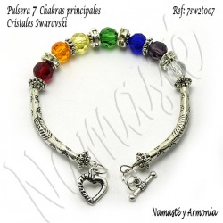 Pulsera 7 chakras con 7 Cristales Swarovski y broche 7SW2T007