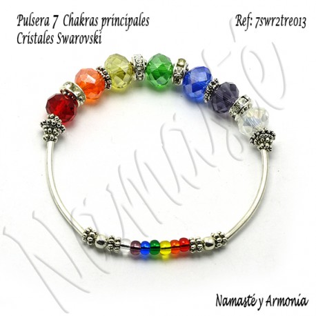 Pulsera 7 chakras con 7 Cristales Rondelle. 7SWR2TRE013