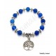 Pulsera Árbol de la Vida - 11 Piedras Ágata Azul