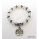 Pulsera Árbol de la Vida - 11 Piedras Ópalo Blanco