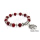 Pulsera Árbol de la Vida - 11 Piedras Mármol Rojo