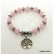 Pulsera Árbol de la Vida - 11 Piedras Jade Rosa