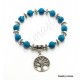 Pulsera Árbol de la Vida - 11 Piedras Turquesa Azul